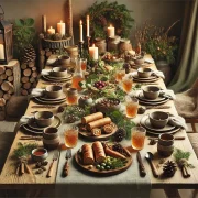 навагодні стол, як аформіць навагодні стол, ідэі для навагодняга стала