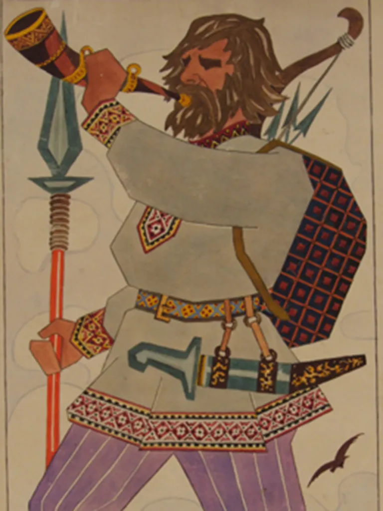 Карціна «Мужчына з ражком», невядомы мастак. першая ўсебеларуская выстаўка, беларускае мастацтва, беларускія мастакі